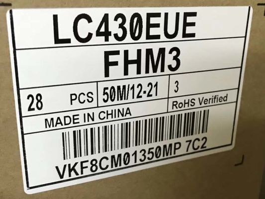 43in 51PPI স্কয়ার টিফট ডিসপ্লে 1920×1080 300cd/M2 LC430EUE-FHM3 89/89/89/89 (টাইপ)