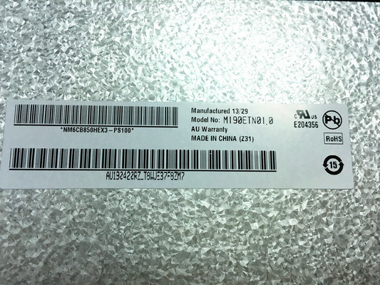 M190ETN01.0 AUO 19.0&quot; 1280 ((RGB) ×1024, 250 cd/m2 শিল্প এলসিডি ডিসপ্লে