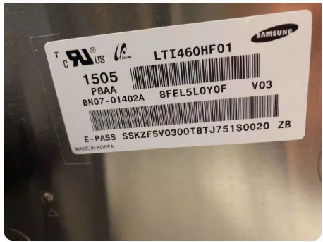 LTI460HF01 স্যামসাং 46&quot; 1920 ((RGB) ×1080, 2500 সিডি / মি 2 শিল্প এলসিডি ডিসপ্লে