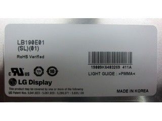 LB190E01-SL01 গ্রেস্কেল 8 বিট 19 ইঞ্চি এলজি টিএফটি ডিসপ্লে 85/85/85/85 (মিনিট)