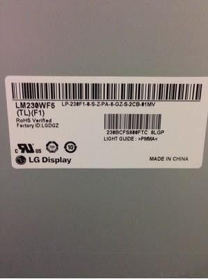 LM230WF5-TLF1 95PPI স্কয়ার বর্গফুট ডিসপ্লে 23.0 &quot;250cd / M2 WLED ড্রাইভার