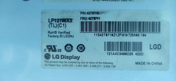 12.1 &quot;1280 × 800 124PPI ডাব্লুএক্সজিএ টিএফটি এলসিডি প্যানেল 220cd / এম 2 এলপি 121WX3-TLC1